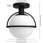Hudson&Canal Cieonna 9.25" Wide Semi Flush Mount with Glass Shade - Blackened Bronze/White-Clean with a soft, dry cloth and no harsh chemicals or abrasive cleaning materials