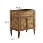 Modway Elysian 30" Bathroom Vanity Cabinet - Brown-Concealed Kitchen Hinges
