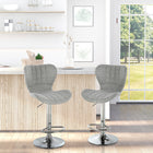 HOMCOM Adjustable Counter Height Swivel Bar Stools with Footrest - Grey - 2 Pack-Easy and smooth to adjust in heights with the gas rod   
