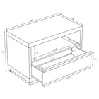 Manhattan Comfort Navis 32" Contemporary 1-Drawer Nightstand - Whitewashed Oak-Sturdy base and stable structure ensure long-lasting support and reliability