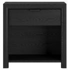 Hudson&Canal Clara 24" Rectangular Nightstand - Black Grain-Features a smooth-glide drawer and open cubby storage space