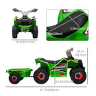Aosom Kids 6V Battery Powered Ride-on ATV with Back Trailer - Green-Safe speed at 1.6 mph(2.5 km/h). Enjoy 50 min riding after fully charged 