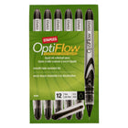 Staples OptiFlow Needle-Tip Rollerball Pens - 0.5 mm - Black - 12 Pack-Easy-flowing ink offers extra-smooth writing