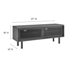 Modway Kurtis 47" TV Stand - Charcoal-Metal Mesh Sliding Doors