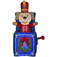 GEMMY Airblown Inflatable Christmas Animated Pop up Toy Soldier Dog - 59"-Toy solider dog pops up