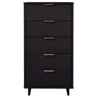 Manhattan Comfort Granville 23.62" Modern Tall Narrow Dresser - Black-Modern- Contemporary with a taste of Glam -Tall and Narrow Dresser for Bedroom Use.