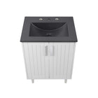 Modway Augusta 24" Bathroom Vanity - White/Black-Soft-Close Doors