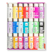 Mont Marte Crafters Colour Acrylic Paint 21-Piece Set - Assorted Colours-Includes 21 acrylic paints with 14 bright, 4 metallic and 3 fluoro colours for bold craft projects and eye-catching finishes