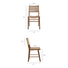 Modway Tindra Woven Dining Chairs 2-Piece Set - Walnut-Open-Weave Seat and Backrest