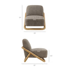 Modway Vander Textured Fabric Accent Chair - Chestnut Earth-Nubby Textured Fabric Upholstery