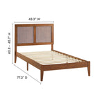 Modway Sirocco Rattan and Wood Twin Platform Bed - Walnut-10
