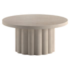 Hudson&Canal Olie Round Fluted Coffee Table - 32" W - Alder White-Table is made of high-quality and durable MDFmaterials with a metal inner frame