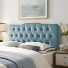 Modway Annabel Diamond Tufted Performance Velvet Queen Headboard - Light Blue-Durable Stain-Resistant Fabric