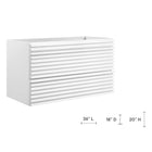 Modway Render 36" Wall-Mount Bathroom Vanity Cabinet - White-Drywall Friendly Mounting Cleat