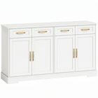 HOMCOM 55" Modern Farmhouse Sideboard Buffet Cabinet with Multi Storage Doors & Drawers - White-This buffet cabinet features a generous 55.1" W x 15" D top for kitchen organization