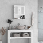 kleankin Modern Bathroom Cabinet - White-Features a 2-tier cabinet and a bottom shelf for storing and displaying daily essentials