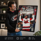 Frameworth Seth Jarvis 20" H x 29" W Framed Canvas Carolina Hurricanes 2026 Stanley Cup Champions Framed Canvas - Officially Licensed NHL/NHLPA-Frameworth quality: Made in Canada by Frameworth Sports Marketing, established 1992, producing officially licensed sports memorabilia