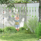 Qaba Kids Slackline Obstacle Course 10-Piece Set with 10m Rope-Strong braided rope supports up to 110 lbs. (50 kg) 