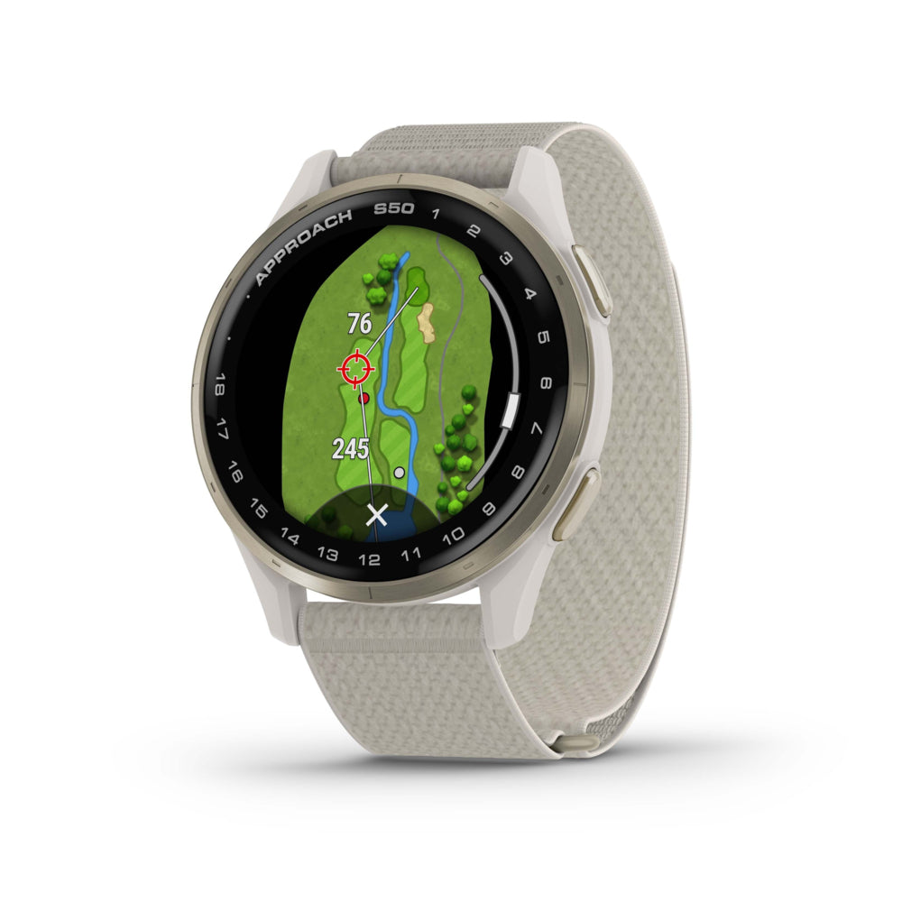 Garmin Approach S50 Smartwatch - Cream Gold Aluminum Bezel With
