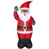 GEMMY Airblown Inflatable Christmas African American Santa - 78"-Lights up with energy-efficient LED light