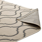 Modway Linza Wave Abstract Trellis Indoor/Outdoor Area Rug - 8 ft W x 10 ft L - Beige/Grey-8