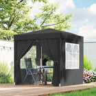 Outsunny 6.6' ft W x 6.6 ft L Pop Up Canopy Tent for Outdoor/Garden/Patio - Black-Fire and water resistant oxford cover with anti-UV coating block most harmful rays