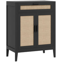 HOMCOM 28" L Sideboard Buffet Cabinet with Storage - Black-A drawer and a cabinet with an three-level adjustable shelf provide ample storage space