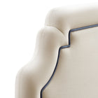Modway Magnolia Stain-Resistant Performance Velvet Twin Size Headboard - Alabaster/Cadet Blue-7