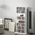 HOMCOM Slim Media Storage Cabinet - White-Narrow depth maximizes floor space