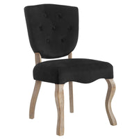 Modway Array Vintage French Performance Velvet Dining Side Chair - Black-Vintage French Dining Side Chair