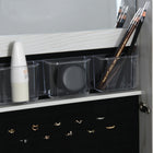 HOMCOM Mirror Jewelry Cabinet - 15" L x 15" W x 61.75" H - White-Requires 3 x AAA batteries (not included) for LED lights 