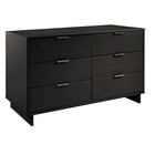 Manhattan Comfort Granville 55.04" Modern Double Wide Dresser - Black-Home Assembly Required. All Hardware Included