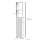 HOMCOM Narrow Bathroom Floor Cabinet with Drawer and Open Shelves - White-Ideal for storing towels, toiletries and other bathroom necessities  