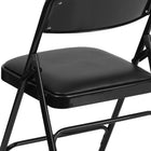 Flash Furniture HERCULES Series Curved Triple Braced & Double-Hinged Black Vinyl Metal Folding Chair-Curved Triple Braced Frame