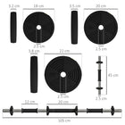 Soozier 2-in-1 Adjustable Weight Barbell & Dumbbells Set-Non-slip grips ensure safe handling during workouts