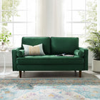 Modway Valour Performance Velvet Loveseat - Green-Durable Stain-Resistant Fabric