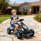Aosom Kids Pedal Go Kart with Adjustable Seat and Shock Absorption - Blue-3-position adjustable bucket seat 