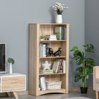 HOMCOM 4-Tier Bookcase for Study, Living Room - Oak-Anti-toppling devices add more stability 