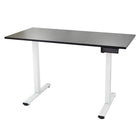 Ezywork Whole Piece Top Electric Standing Desk - White Frame / Black Top-Whole piece table top