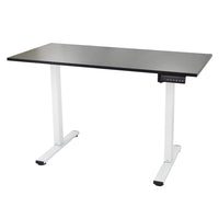 Ezywork Whole Piece Top Electric Standing Desk - White Frame / Black Top-Whole piece table top