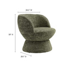 Modway Vesta Chenille Fabric Upholstered Swivel Chair - Basil-360º Swivel