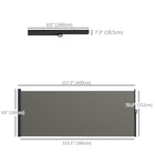 Outsunny Retractable Side Awning - 13' x 5' - Dark Grey-Powder-coated metal frame ensures durability
