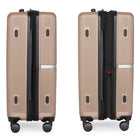 Air Canada Laurentian 24" Hardside Checked Luggage - 360-Degree Spinner - Champagne-Interlocking zipper pullers, protective side feet and top and side grip handles support practical travel use