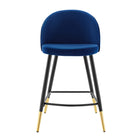 Modway Cordial Performance Velvet Counter Stools - Navy - Set of 2-8