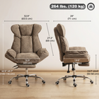 HOMCOM Big and Tall Heavy Duty Reclining Office Chair with Footrest - Brown-S-spring seat and cotton filling create a gentler, more cushioned sitting feel