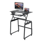 Rocelco 40" Deluxe Adjustable Height Desk Riser and Floor Stand Bundle - Black-8