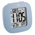 Marathon Compact Alarm Clock with Temperature and Date - Blue (CL030058BL)-Features a large high quality display with enhanced contrast for maximum legibility.