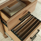 Sauder Rosedale Ranch L-Desk - Timber Oak-Quick and easy assembly with T-lock drawer system to minimize assembly time