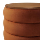 Modway Mezzo Round Performance Velvet Storage Ottoman - Rust-8