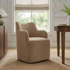 Modway Cordelle Linen Blend Swivel Dining Chair - Almond-Premium Linen Blend Upholstery
